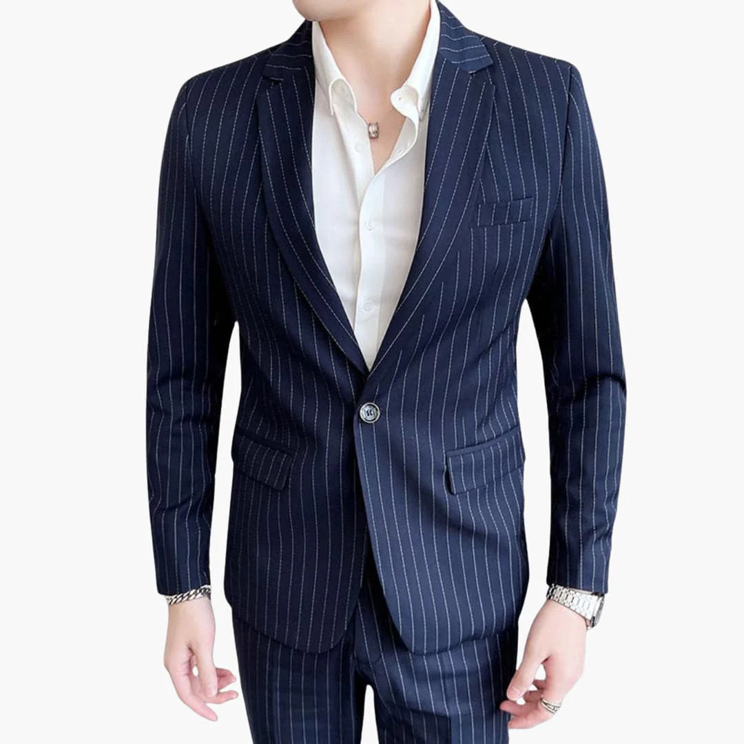Herren Anzug mit Nadelstreifen und Slim Fit Sakko - Image 2