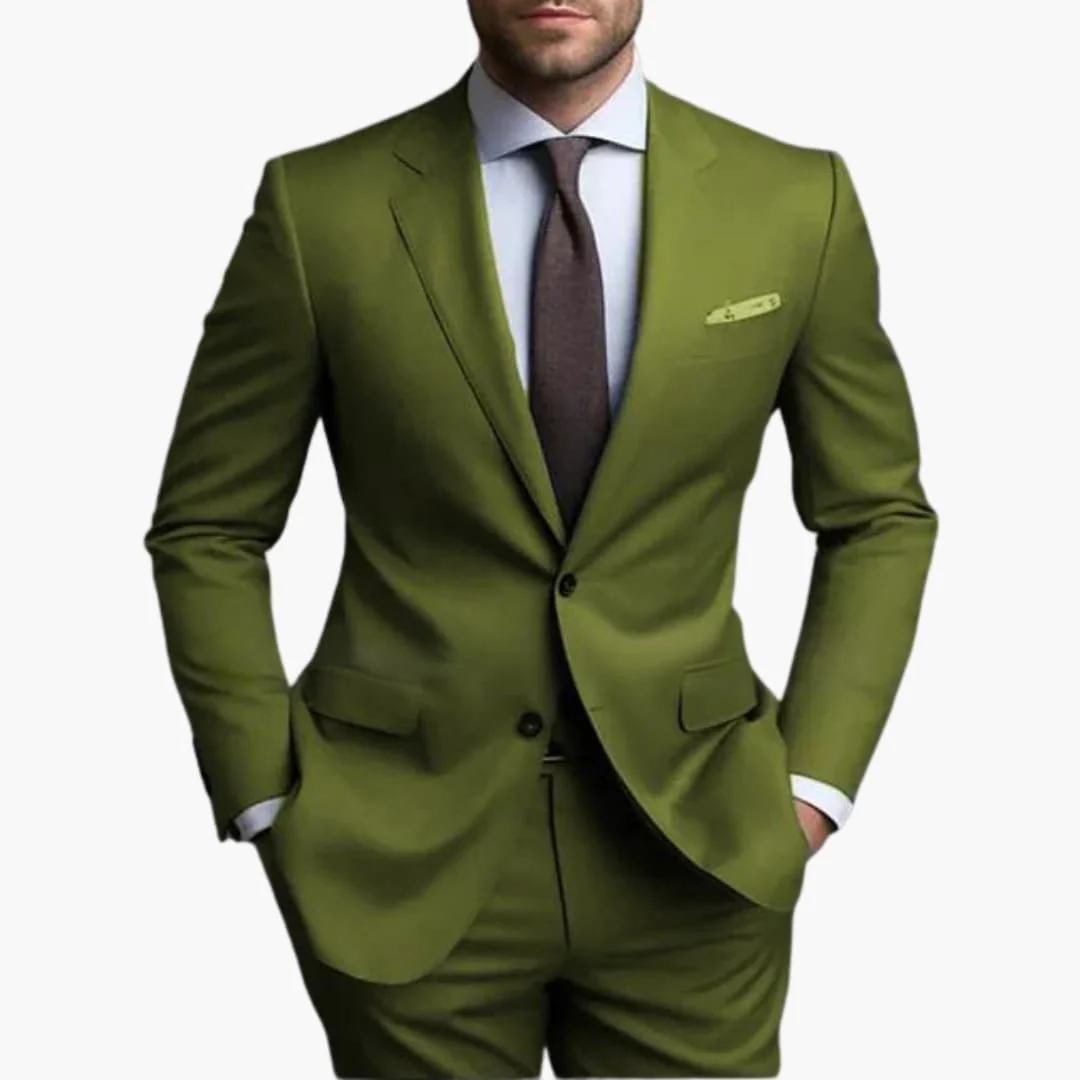 Herren Anzug Zweiteiler mit Reverskragen und Slim Fit