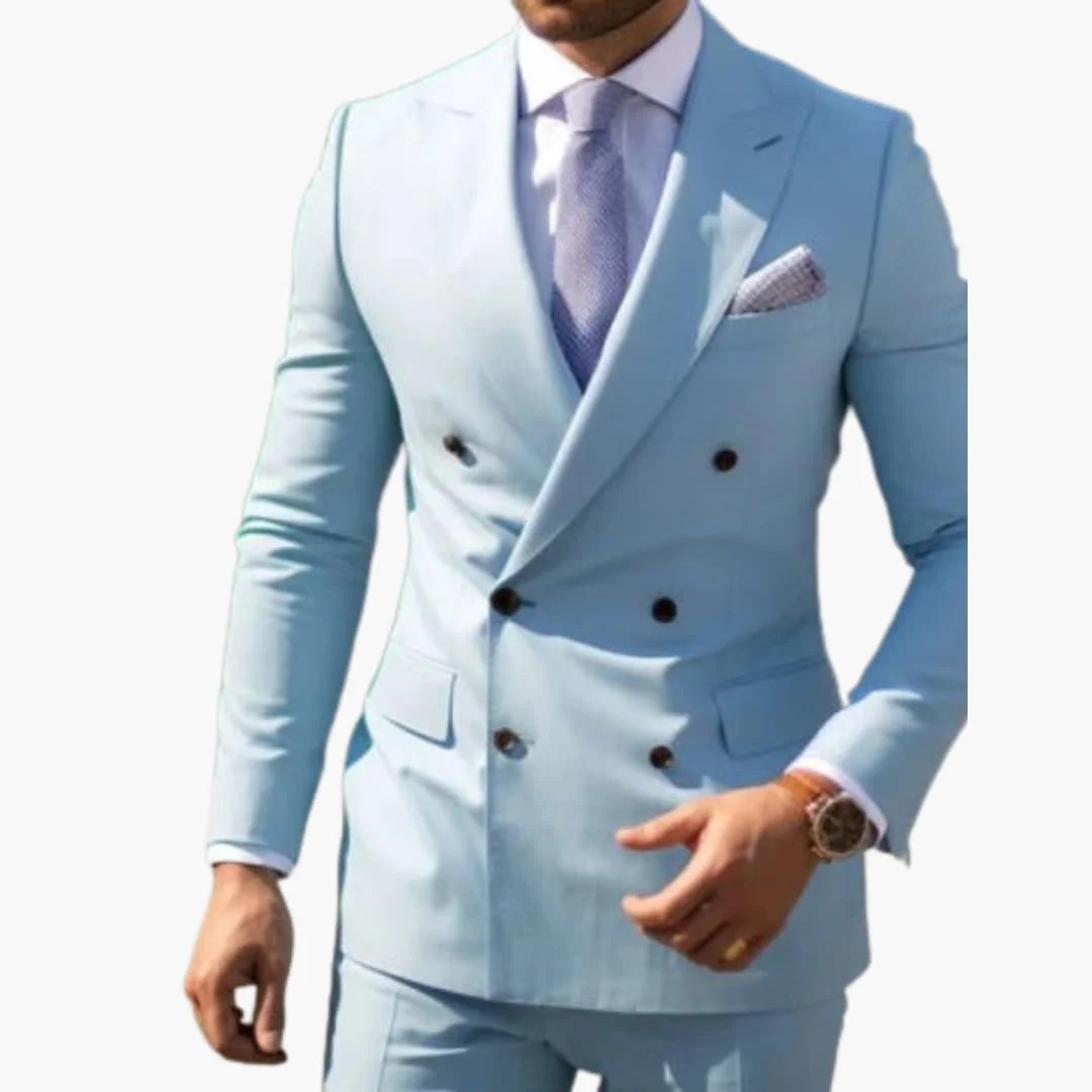 Herren Anzug zweiteilig mit Doppelreiher und Slim Fit Hose - Image 2