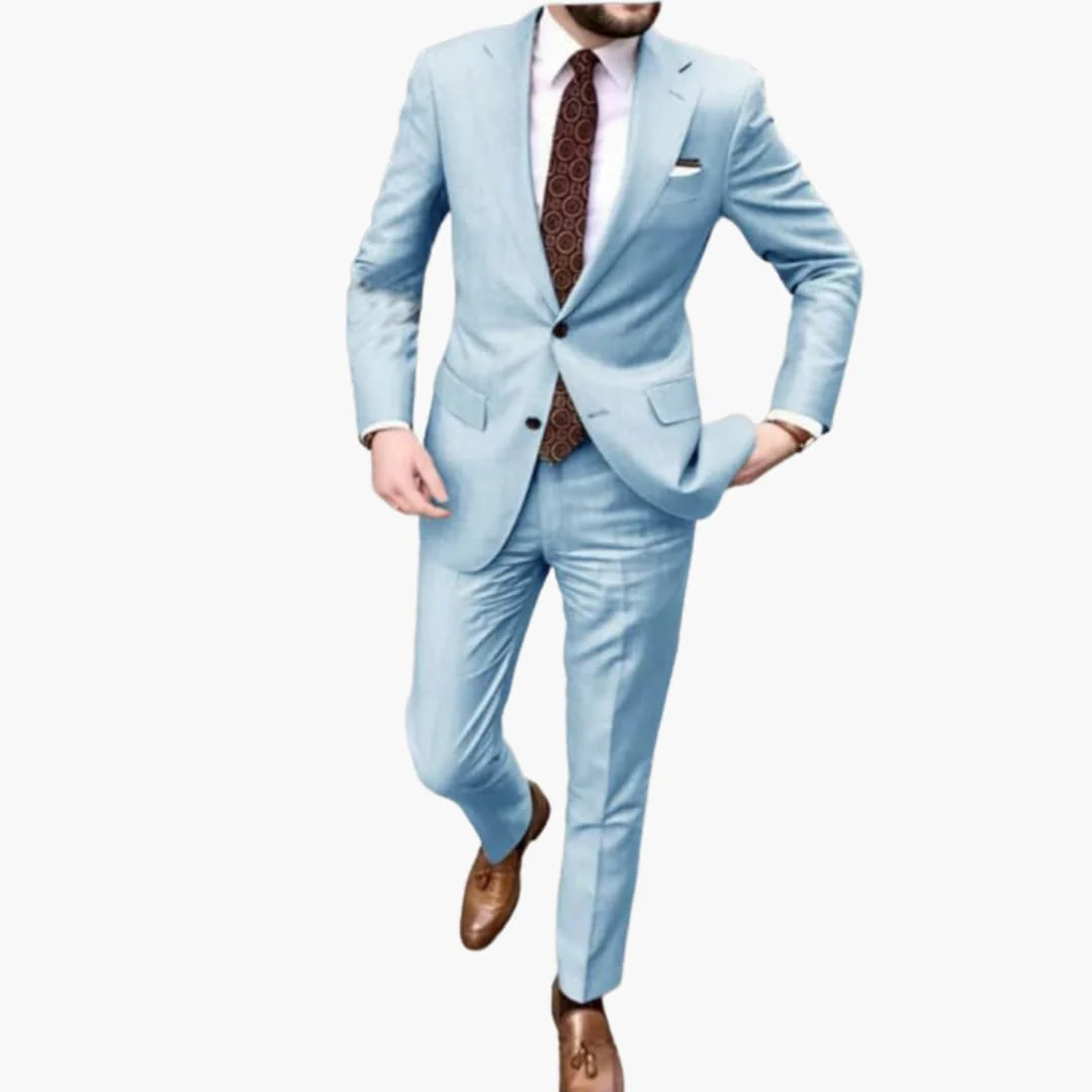 Herren Anzug zweiteilig mit Reverskragen und Slim Fit Hose - Image 3
