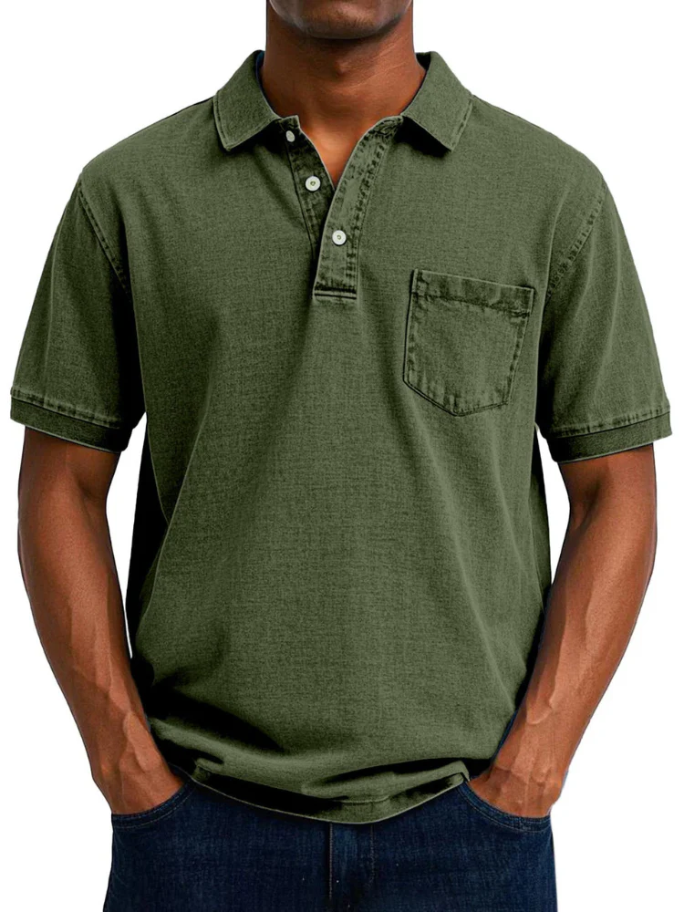 Herren bequemes Denim-Poloshirt | Kurzarm - Image 5