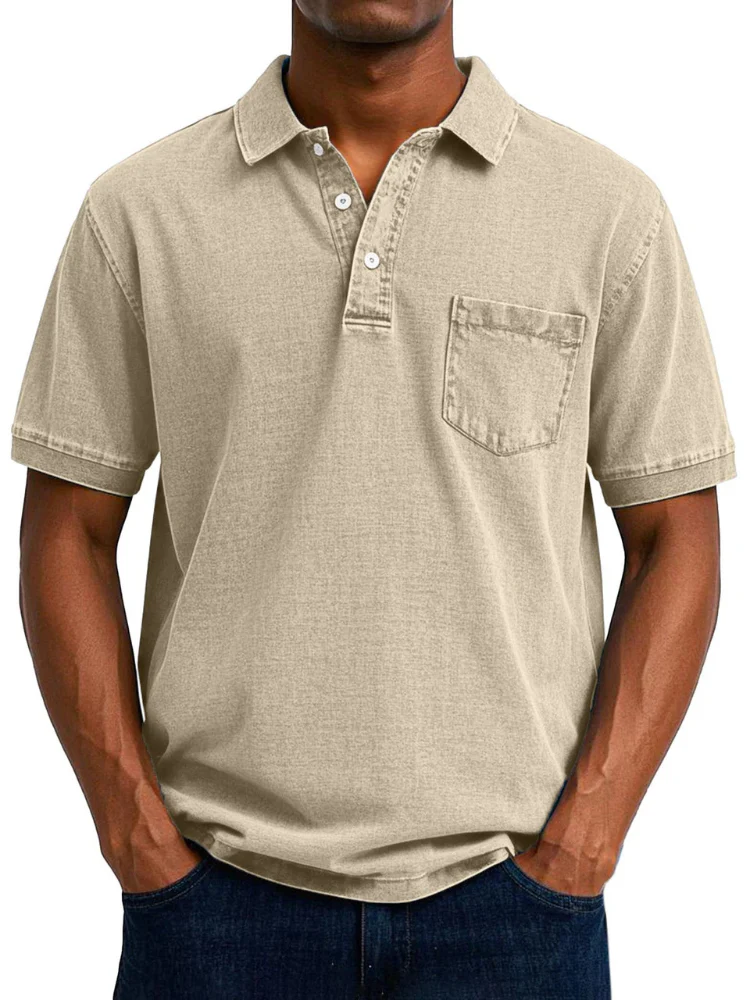 Herren bequemes Denim-Poloshirt | Kurzarm - Image 6