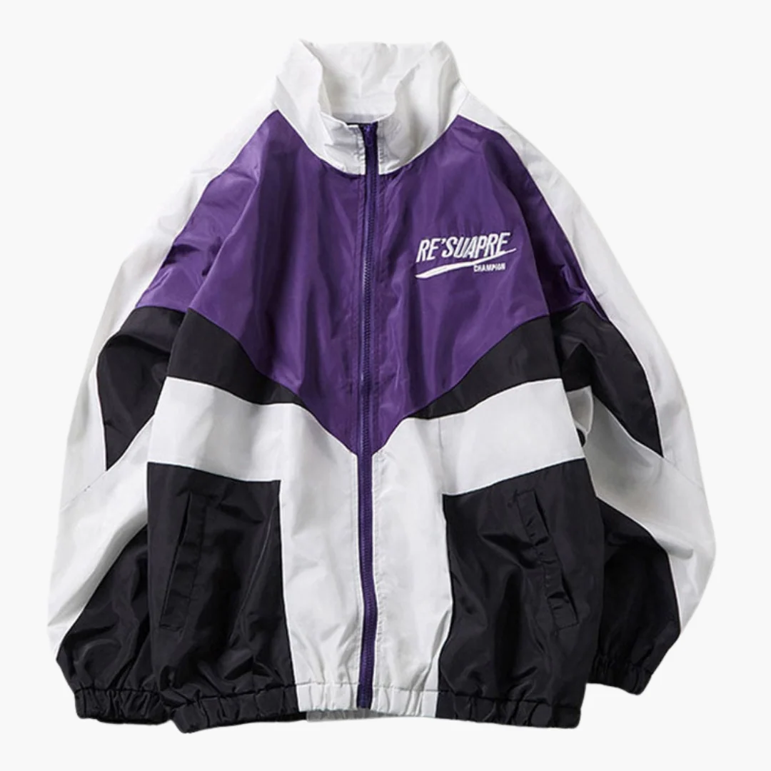 Herren Bomberjacke mit Reißverschluss und Colorblock Design