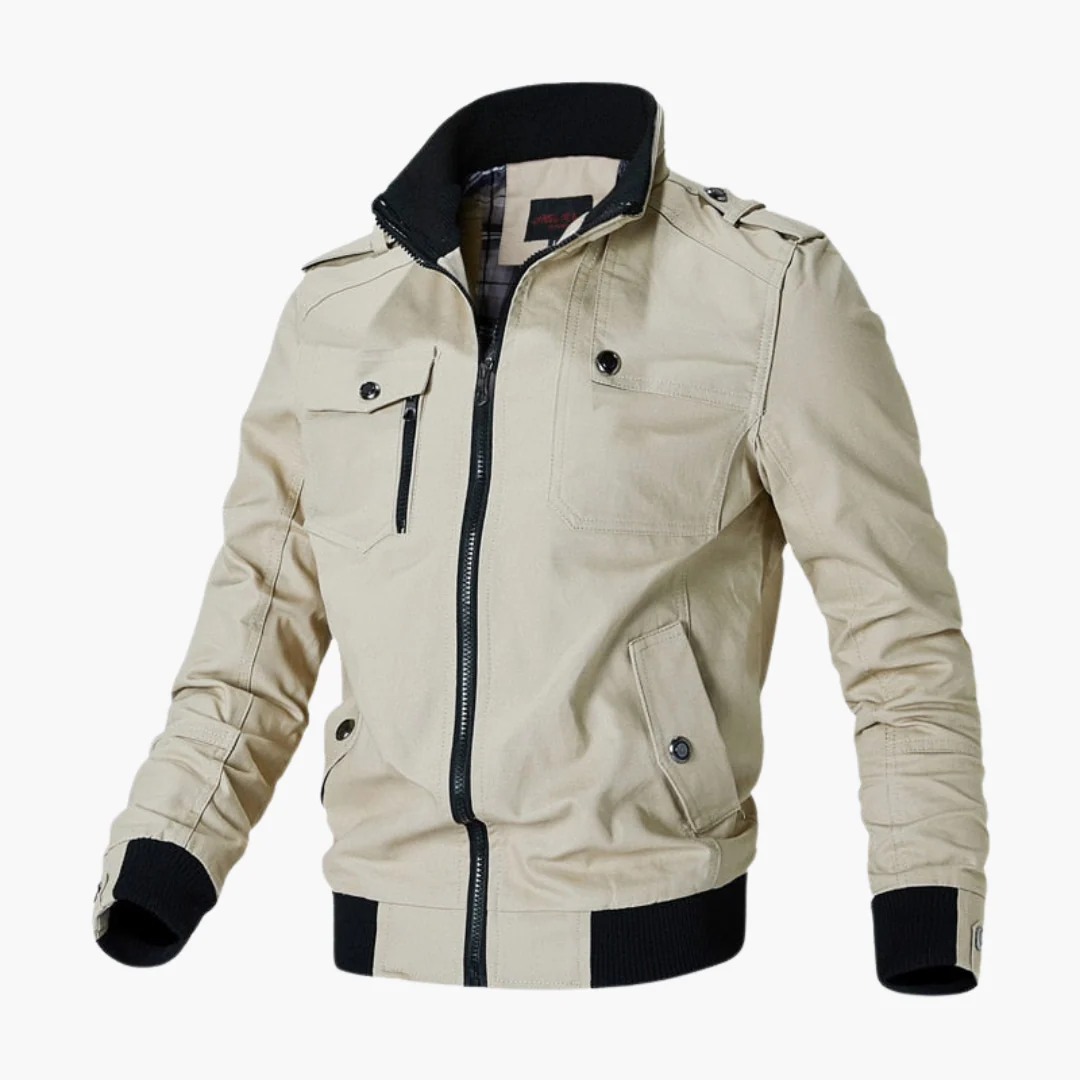 Herren Bomberjacke mit Reißverschluss und geripptem Saum - Image 3