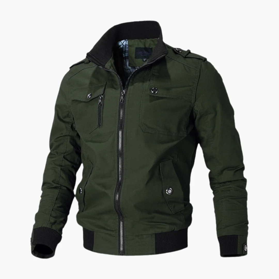 Herren Bomberjacke mit Reißverschluss und geripptem Saum - Image 4
