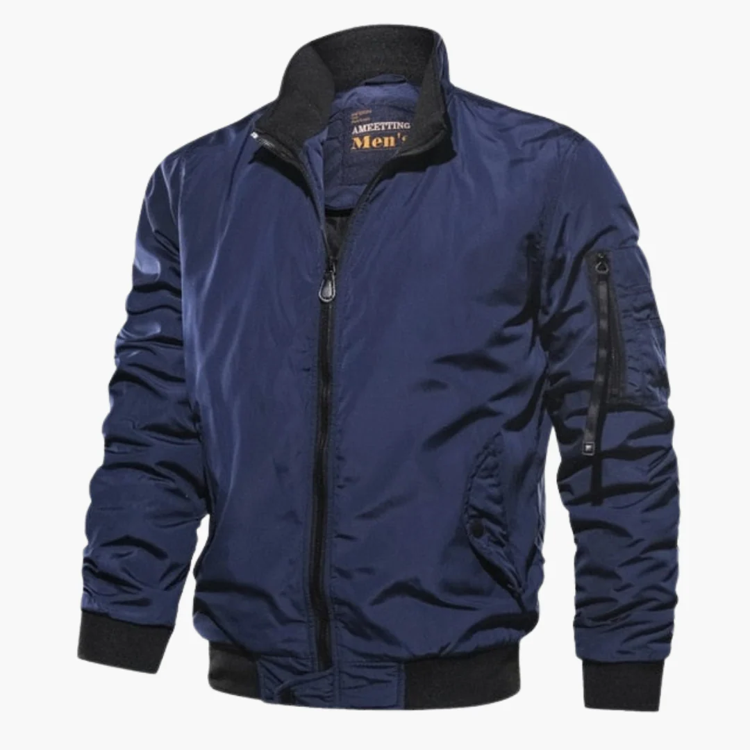 Herren Bomberjacke mit Stehkragen und Frontreißverschluss - Image 3