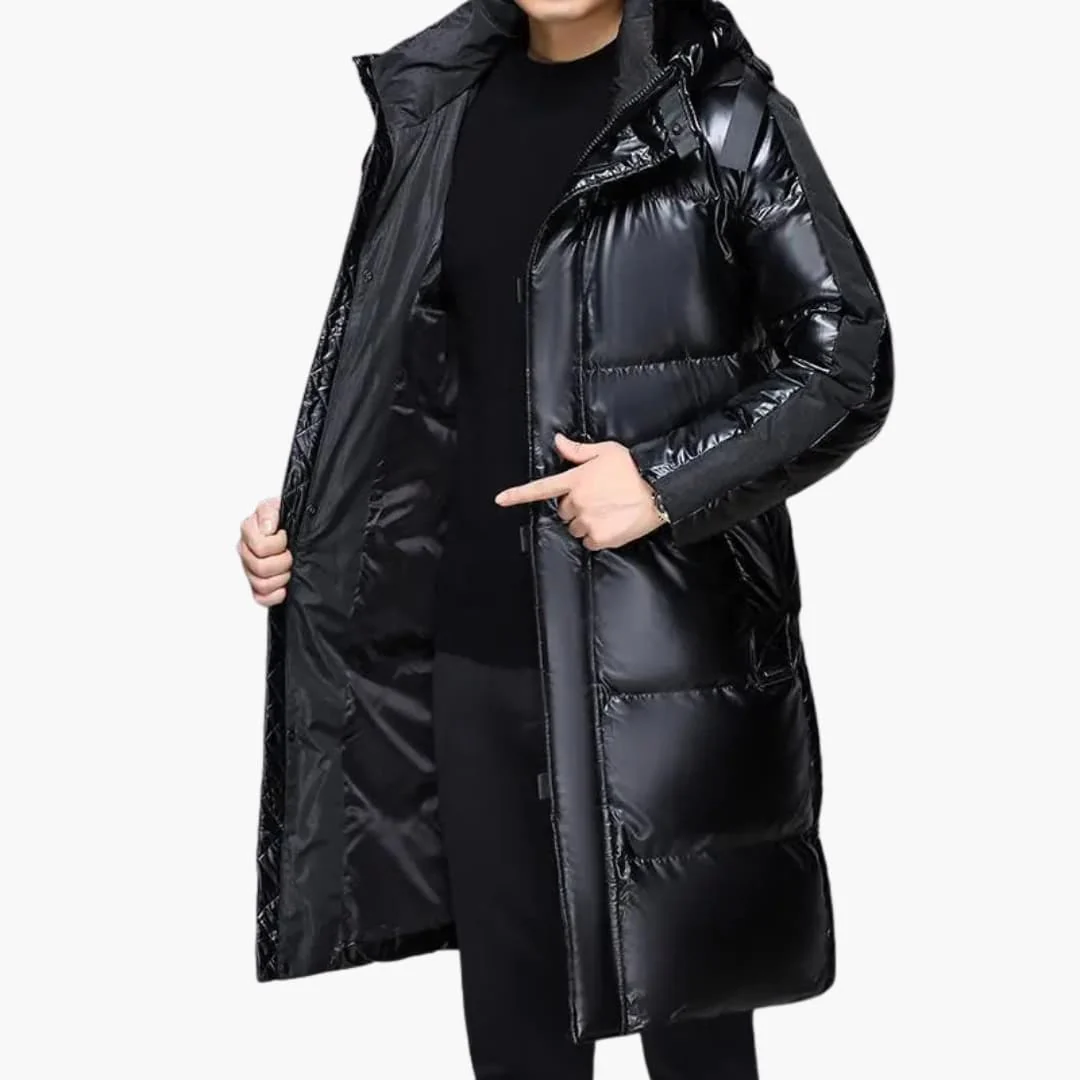 Herren Daunenjacke mit Kapuze und durchgehendem Reißverschluss - Image 2