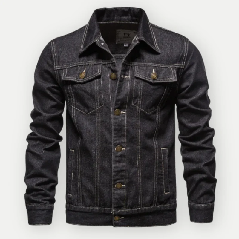 Herren Denim Trucker Jacke mit Langen Ärmeln – Klassischer Stil für Jeden Tag - Image 2