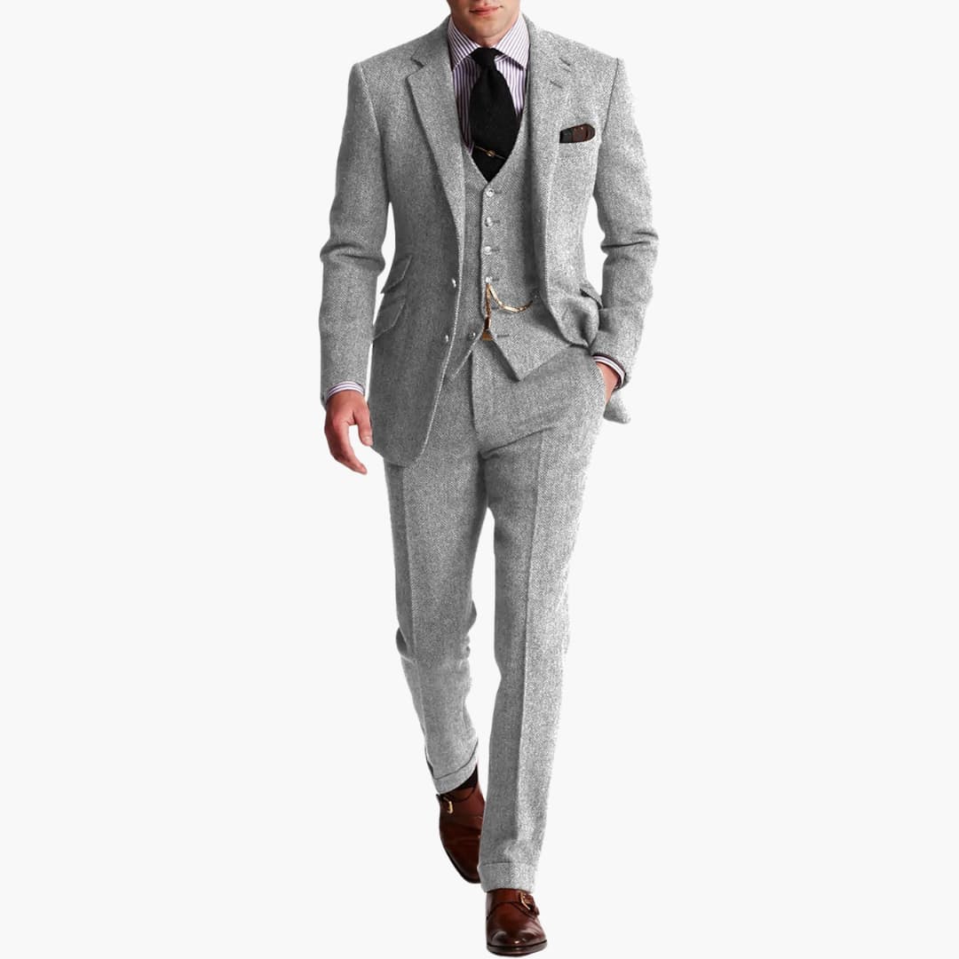 Herren dreiteiliger Anzug mit Weste für Herbst und Winter - Image 4