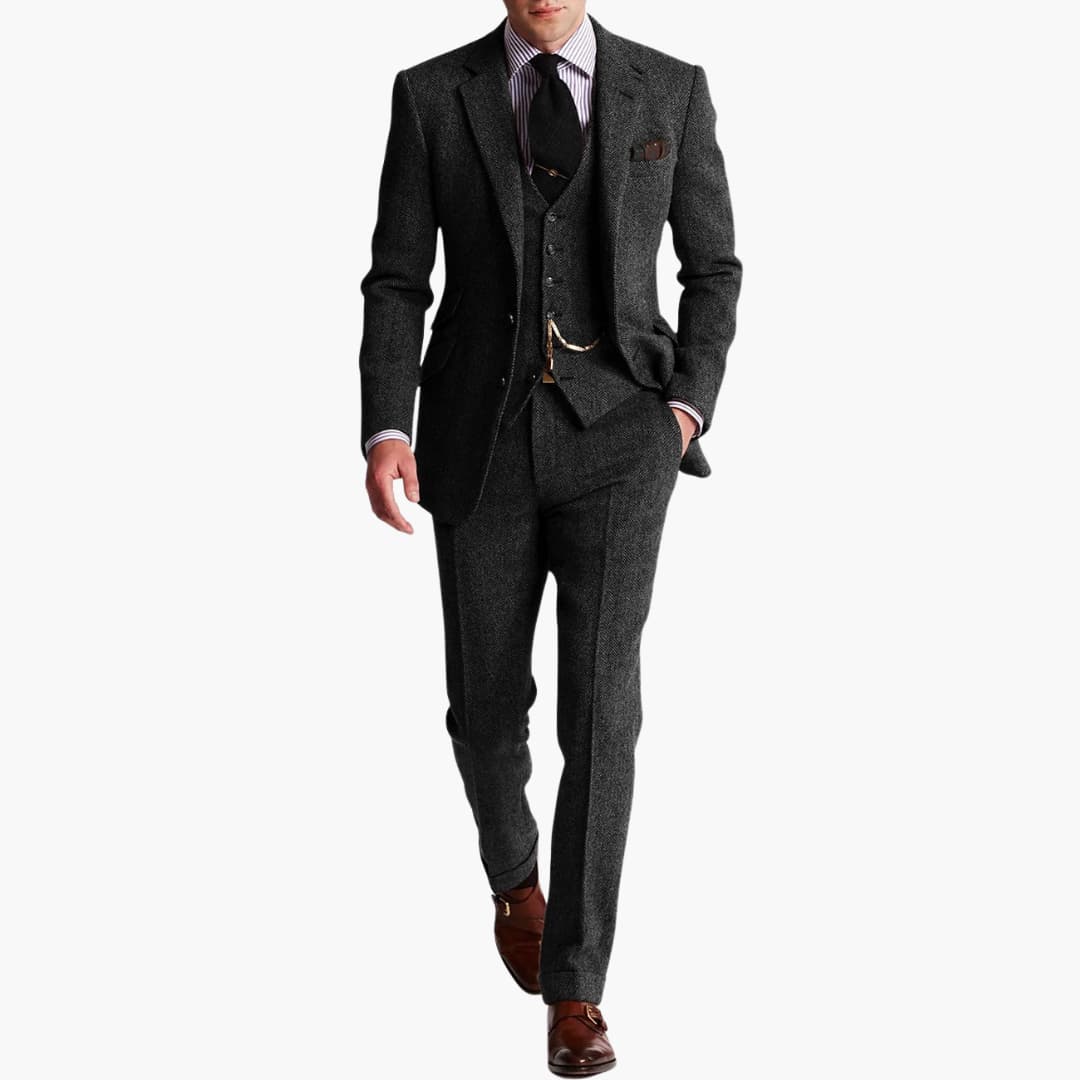 Herren dreiteiliger Anzug mit Weste für Herbst und Winter - Image 5