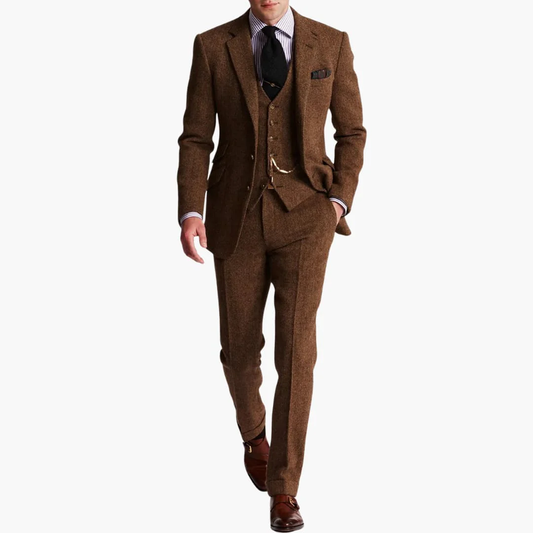 Herren dreiteiliger Anzug mit Weste für Herbst und Winter - Image 7