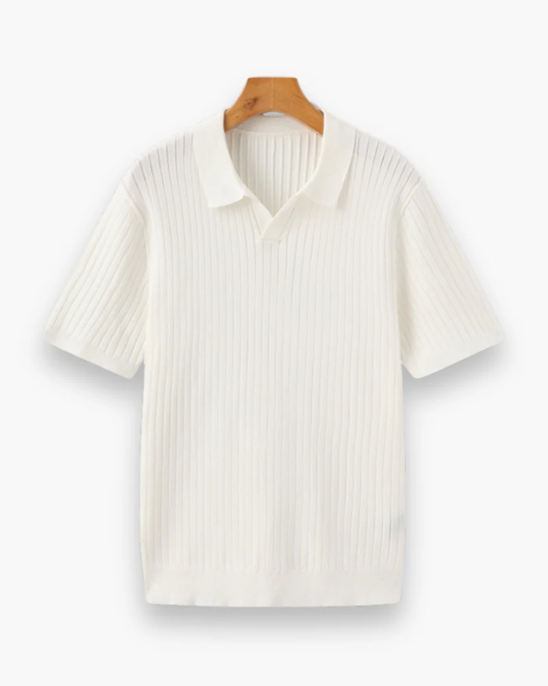 Herren Elegantes Geripptes Poloshirt | Klassisch - Image 6
