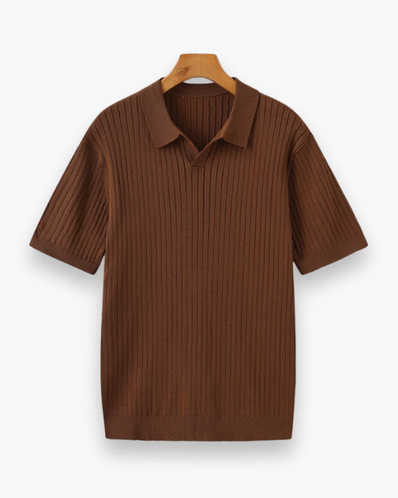 Herren Elegantes Geripptes Poloshirt | Klassisch - Image 8