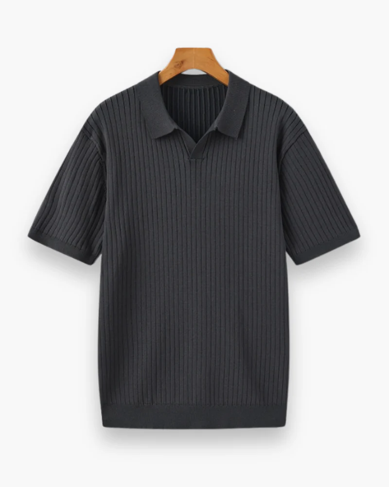 Herren Elegantes Geripptes Poloshirt | Klassisch - Image 9