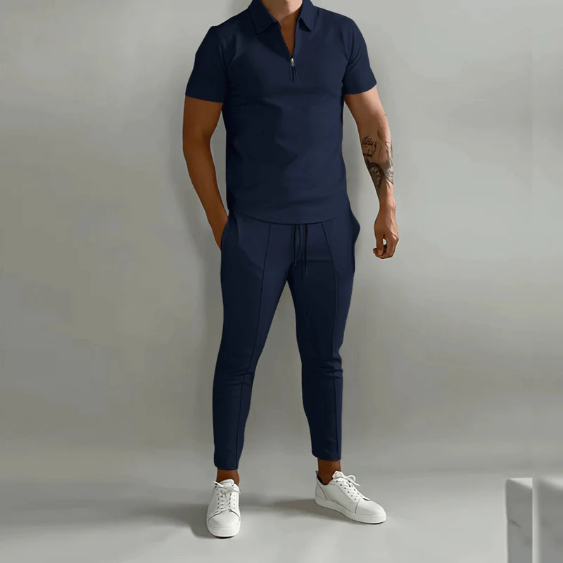 Herren Elegantes Polo Shirt und Hose Set | Stilvoll