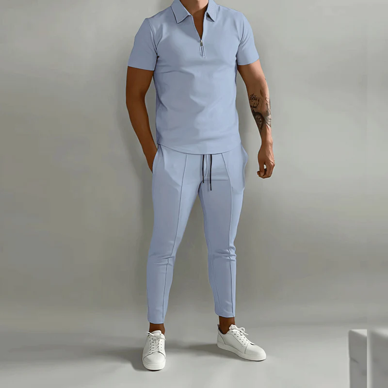Herren Elegantes Polo Shirt und Hose Set | Stilvoll - Image 2
