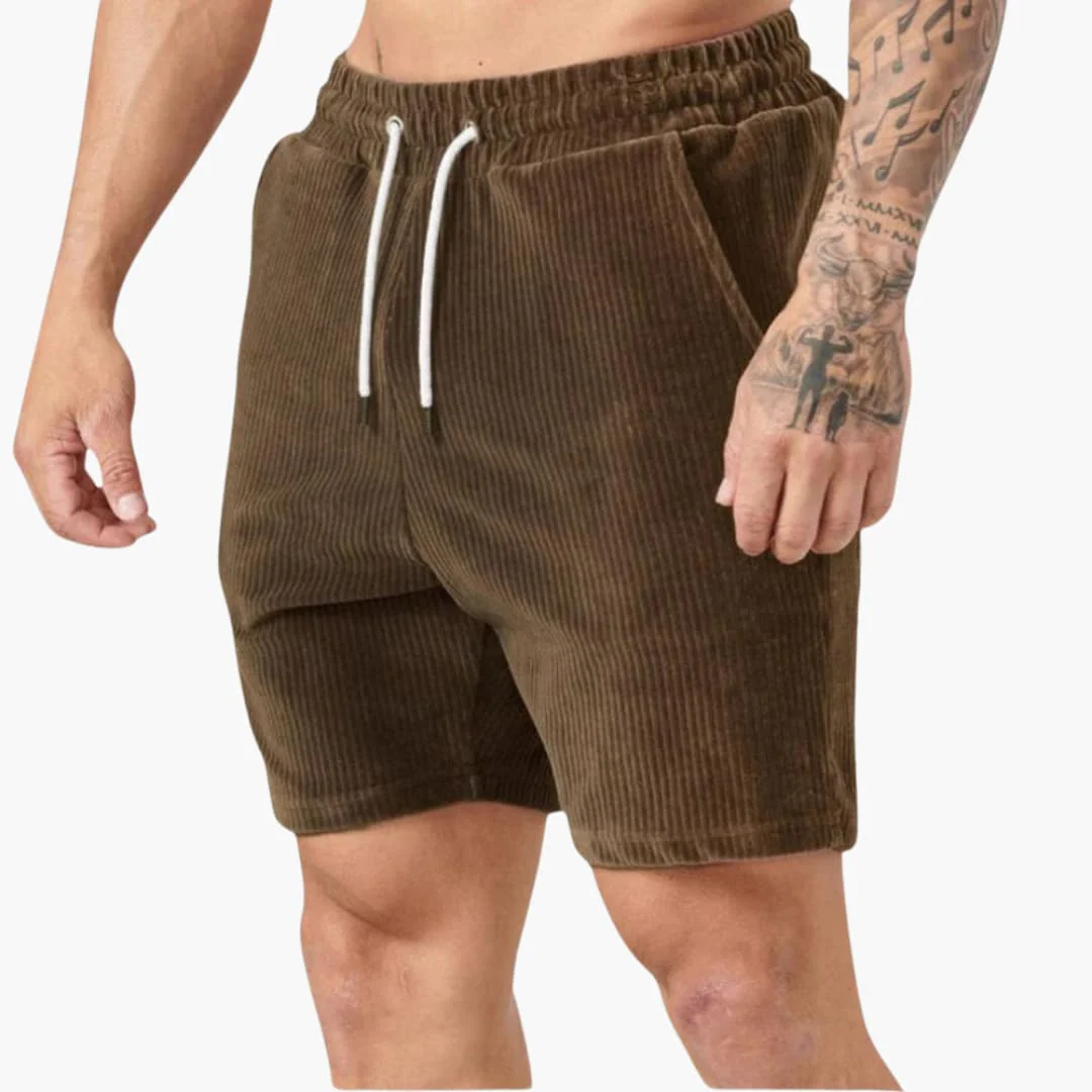 Herren Freizeitshorts mit Kordstruktur und elastischem Bund - Image 2