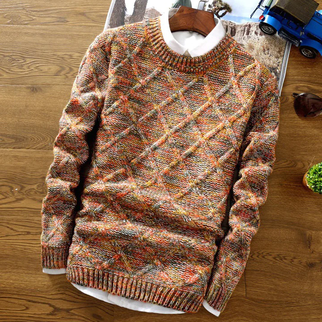 Herren Grobstrickpullover | mit Strickmuster und langen Ärmeln - Image 3