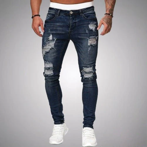 Herren Jeans Zerrissen Slim Fit | Atmungsaktiv Hose - Image 4