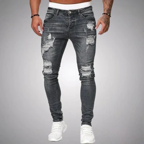 Herren Jeans Zerrissen Slim Fit | Atmungsaktiv Hose - Image 5