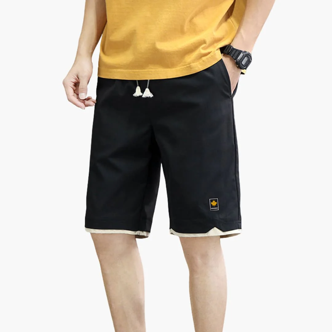 Herren Jogger Shorts mit Kordelzug und kontrastiertem Saum - Image 2