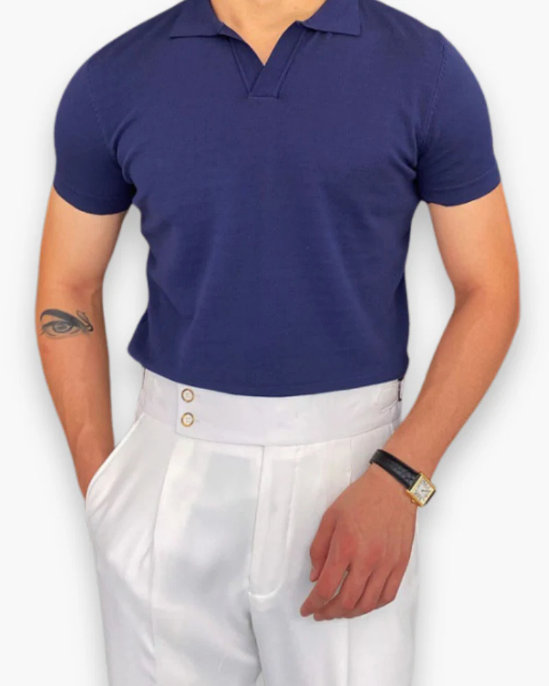 Herren Klassisches Polo Shirt | V-Kragen Poloshirt - Image 2