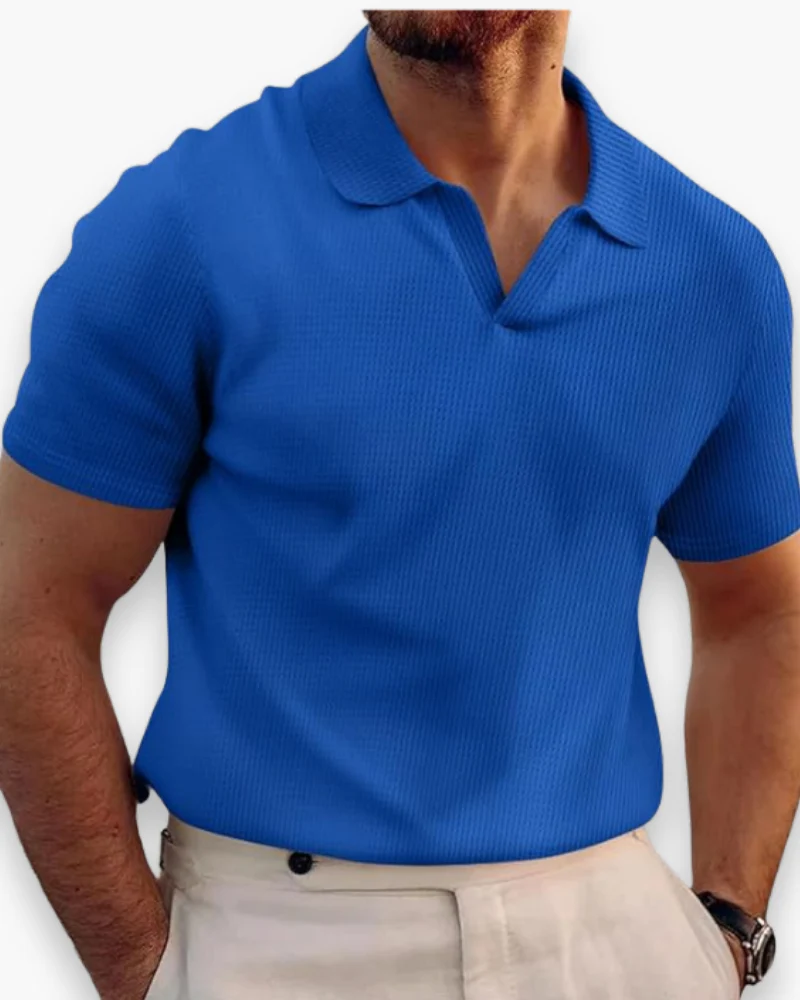 Herren Lässiges Polo mit V-Kragen | Kurzarm - Image 4