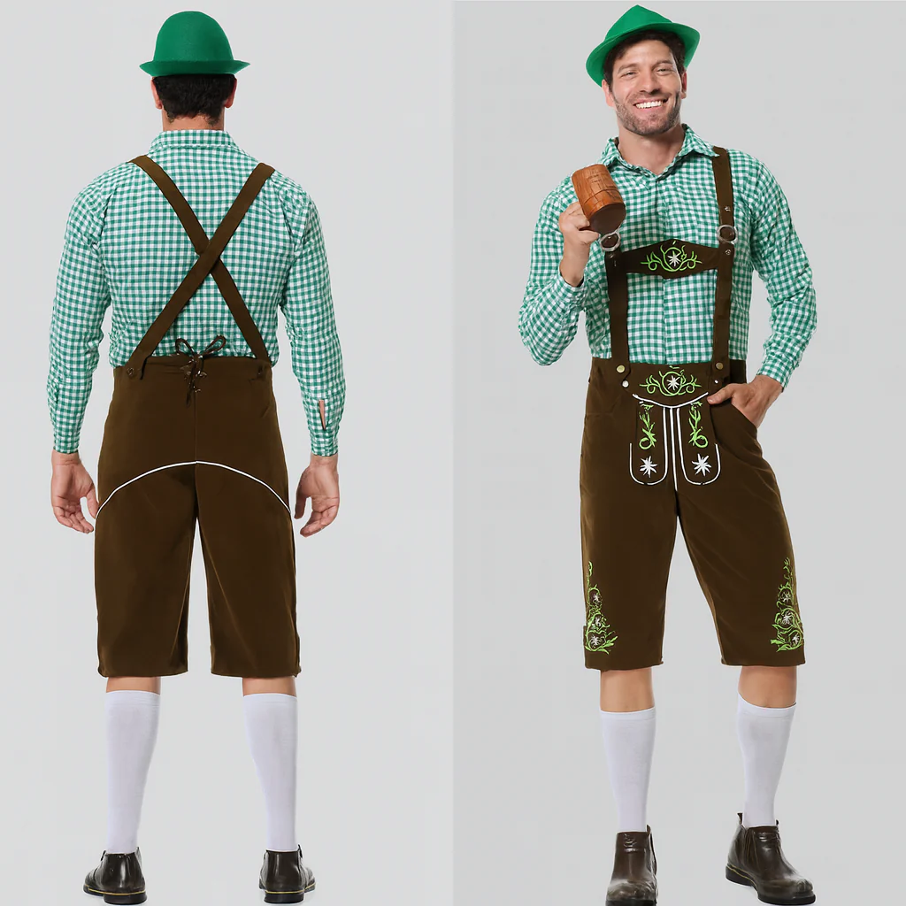 Herren Lederhose Braun – Traditionelle Trachtenhose mit Trägern für Oktoberfest München - Image 3