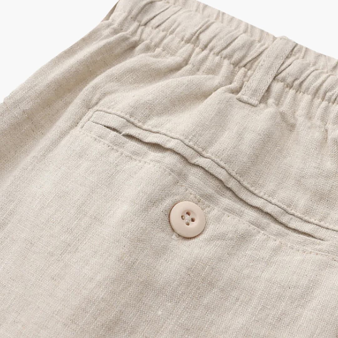 Herren Leinen Shorts mit Kordelzug und Seitentaschen - Image 11