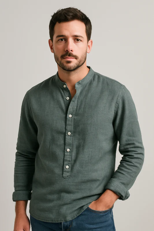 Herren Leinenhemd Langarm für Elegante Anlässe - Klassische Hemden Herren - Image 4