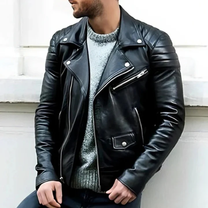 Herren moderne Bikerjacke | Abend