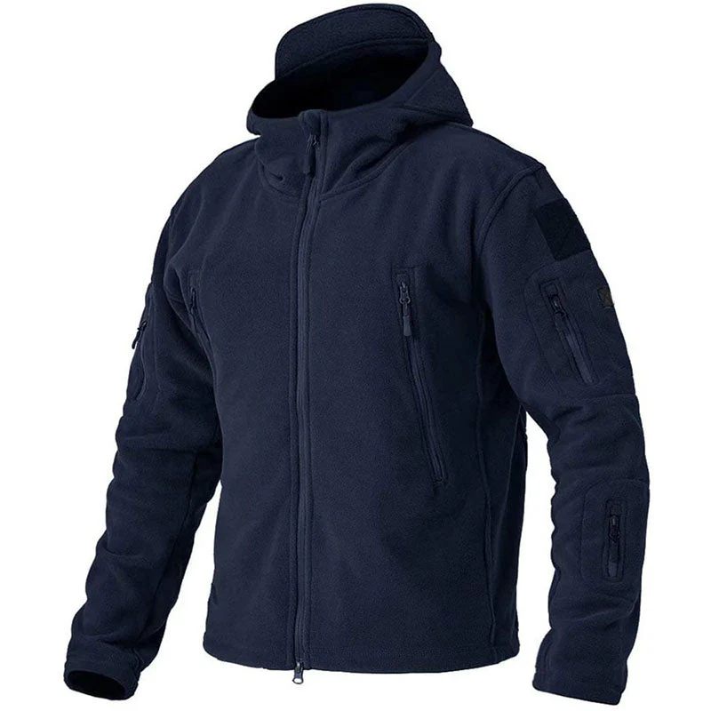 Herren Outdoor Fleecejacke | Kapuze Reißverschluss Langarm - Image 5