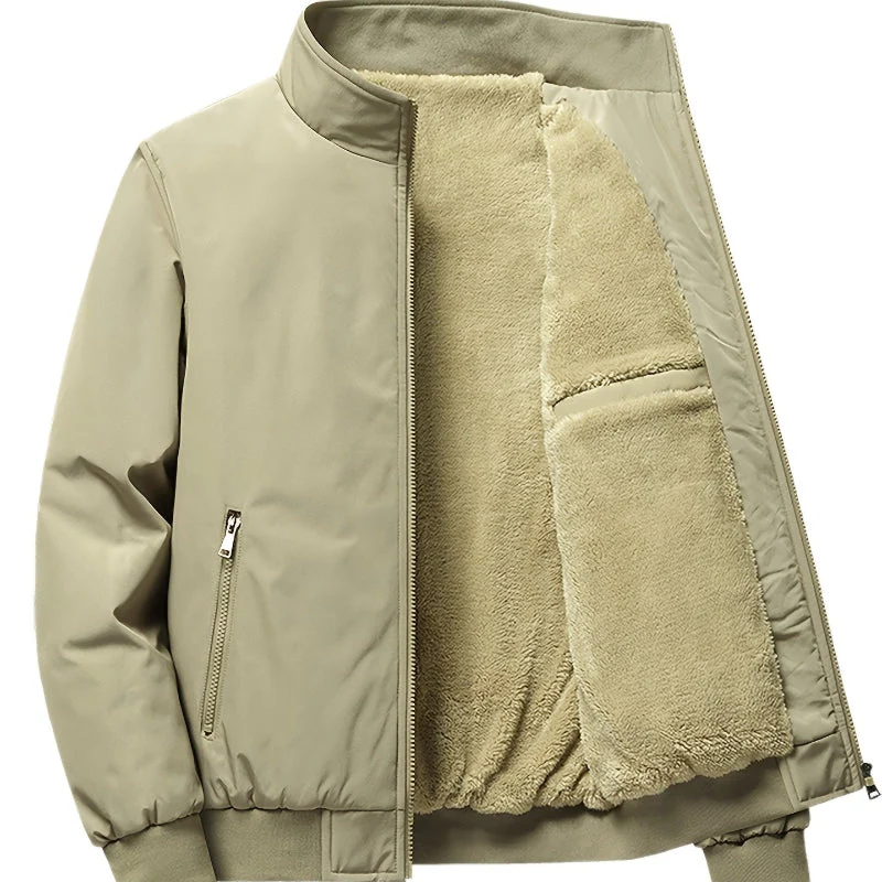 Herren Outdoor Jacke mit Fleece | Einfarbig Reißverschluss - Image 2