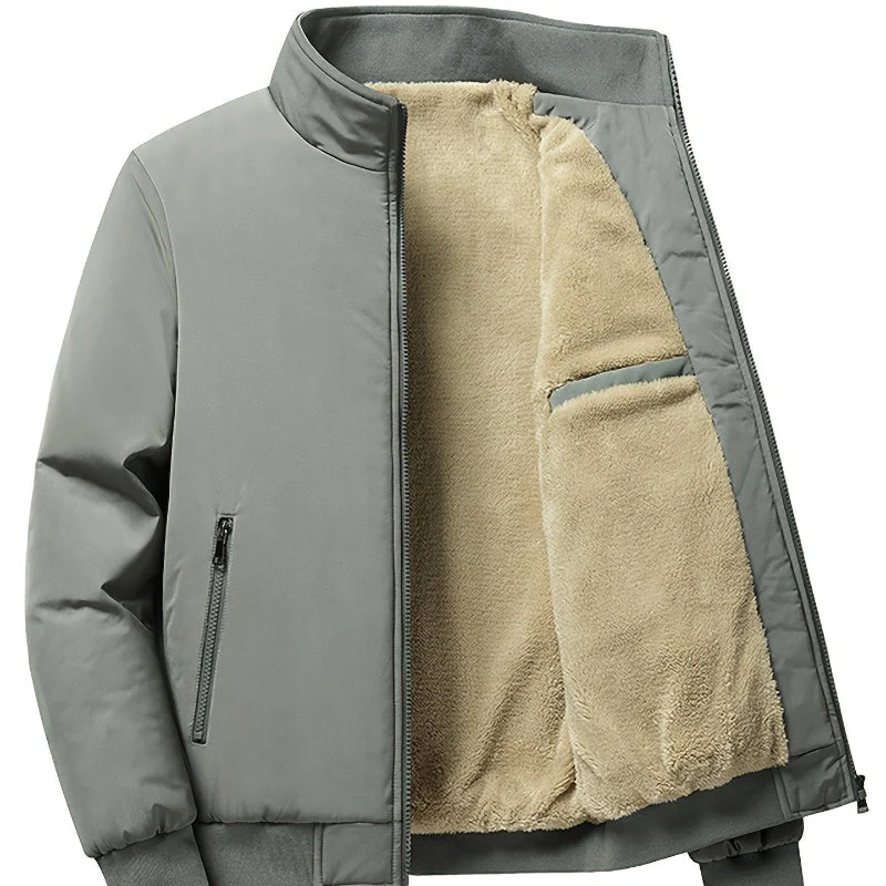 Herren Outdoor Jacke mit Fleece | Einfarbig Reißverschluss - Image 3