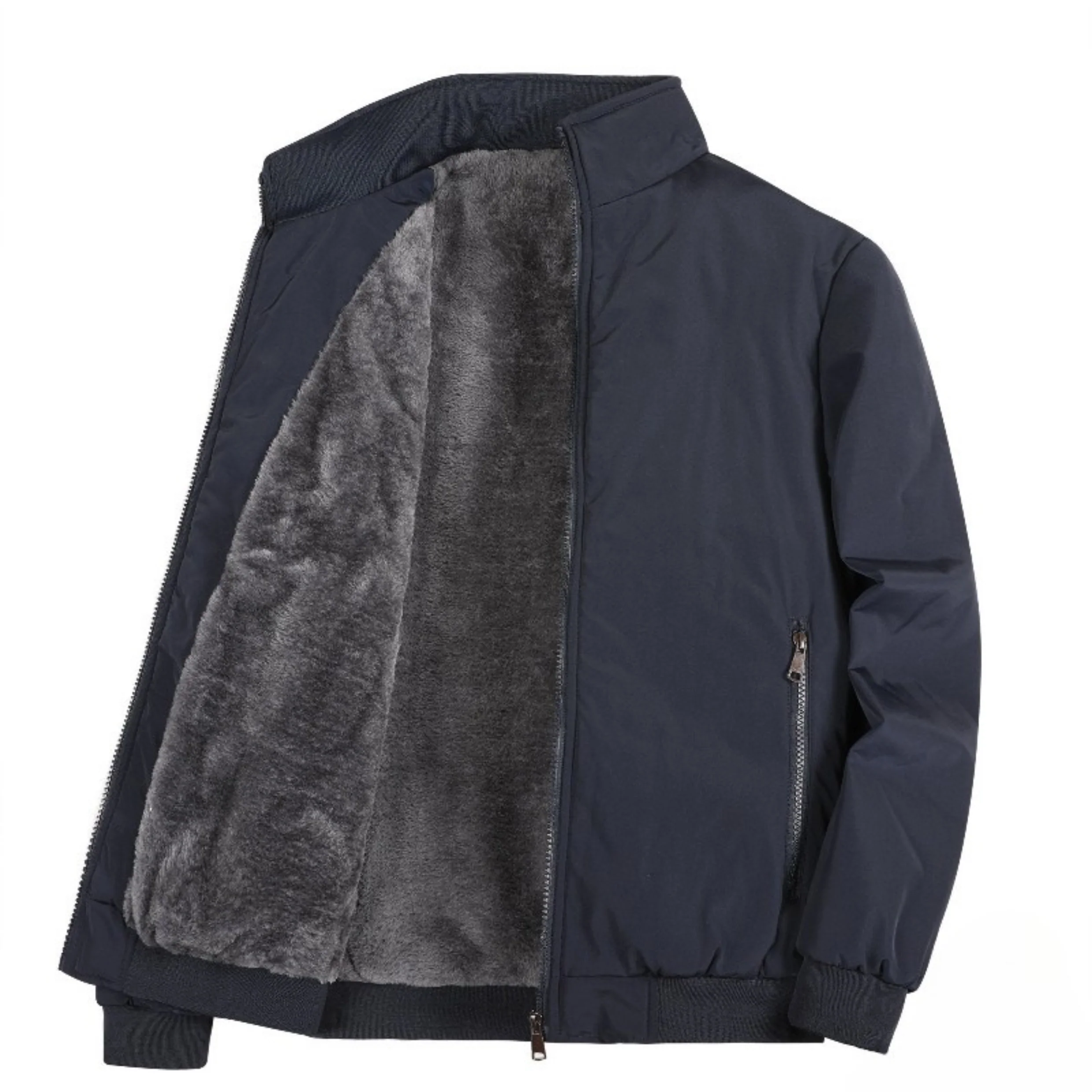 Herren Outdoor Jacke mit Fleece | Einfarbig Reißverschluss - Image 4