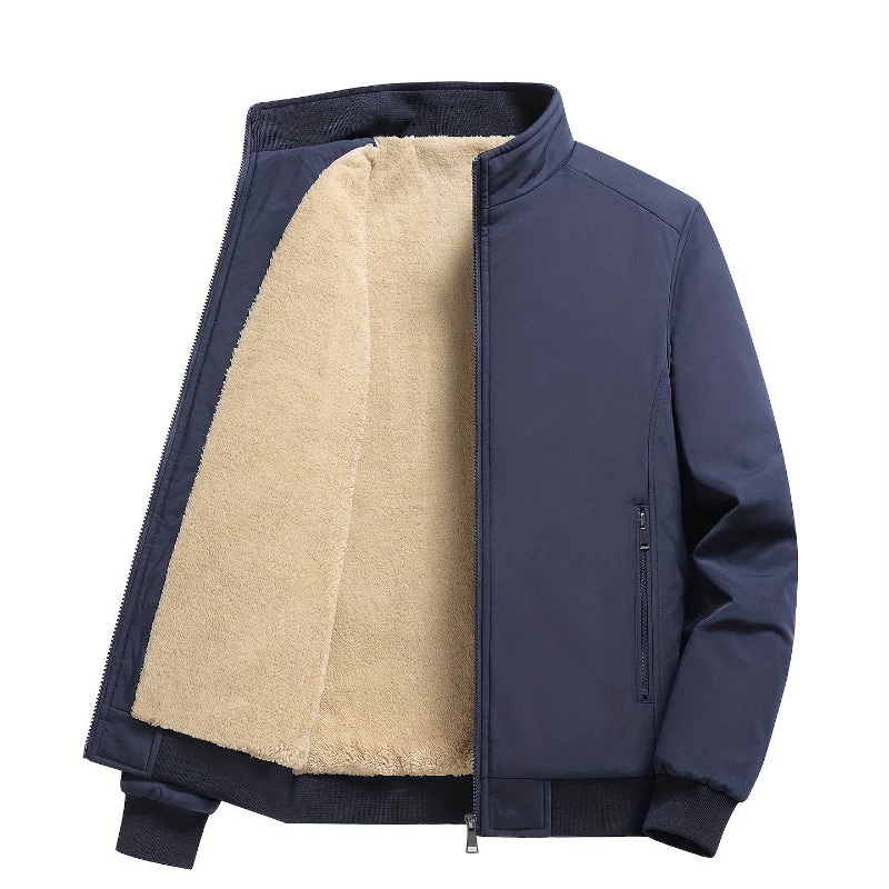 Herren Outdoor Jacke mit Fleece | Einfarbig Reißverschluss - Image 5