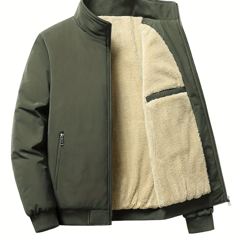 Herren Outdoor Jacke mit Fleece | Einfarbig Reißverschluss - Image 6