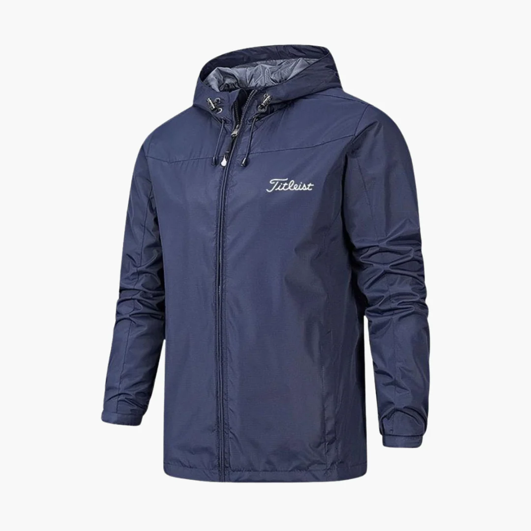 Herren Regenjacke mit Kapuze und Reißverschluss