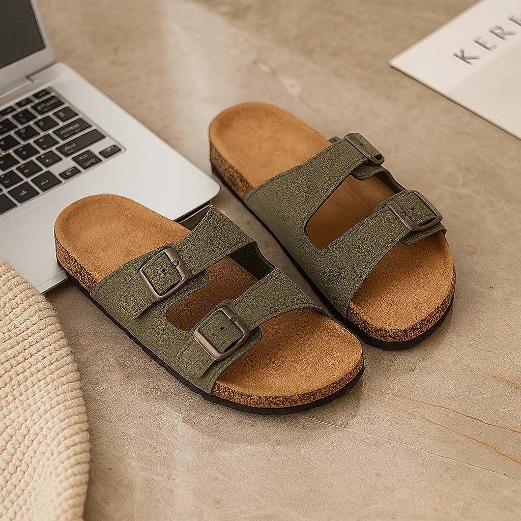 Herren-Sandalen im Retro-Stil – Verstellbares Doppelschnallen-Design für lässigen Tragekomfort - Image 2