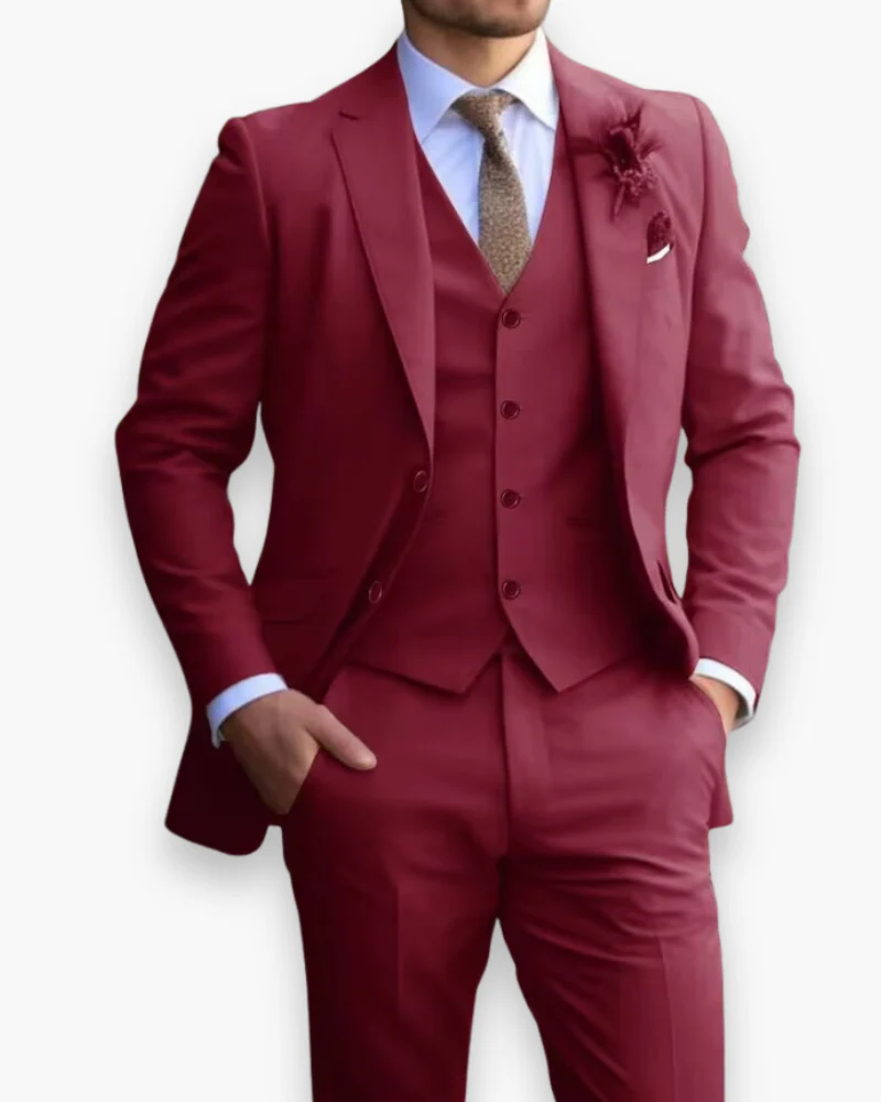 Herren Slim Fit Anzug Beige | Dreiteilig Hochzeit Elegant - Image 2