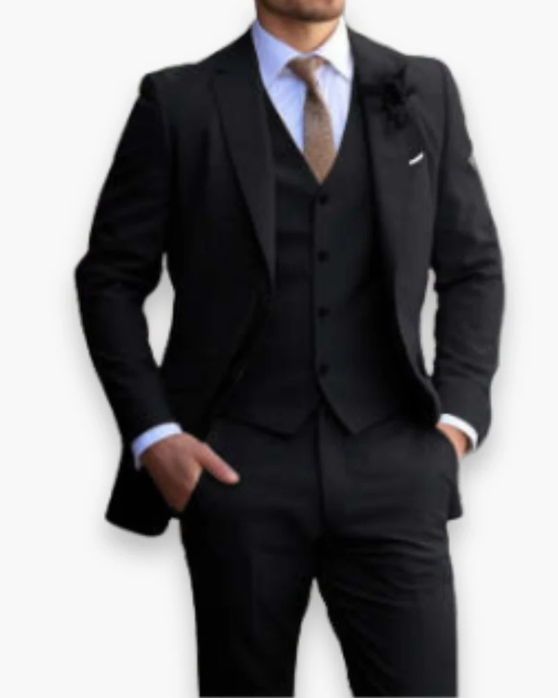 Herren Slim Fit Anzug Beige | Dreiteilig Hochzeit Elegant - Image 4