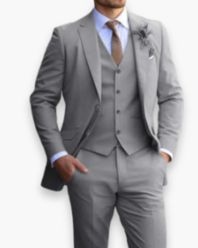 Herren Slim Fit Anzug Beige | Dreiteilig Hochzeit Elegant - Image 5