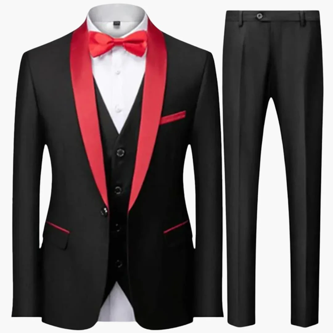 Herren Slim Fit Anzug dreiteilig für formelle Anlässe ganzjährig