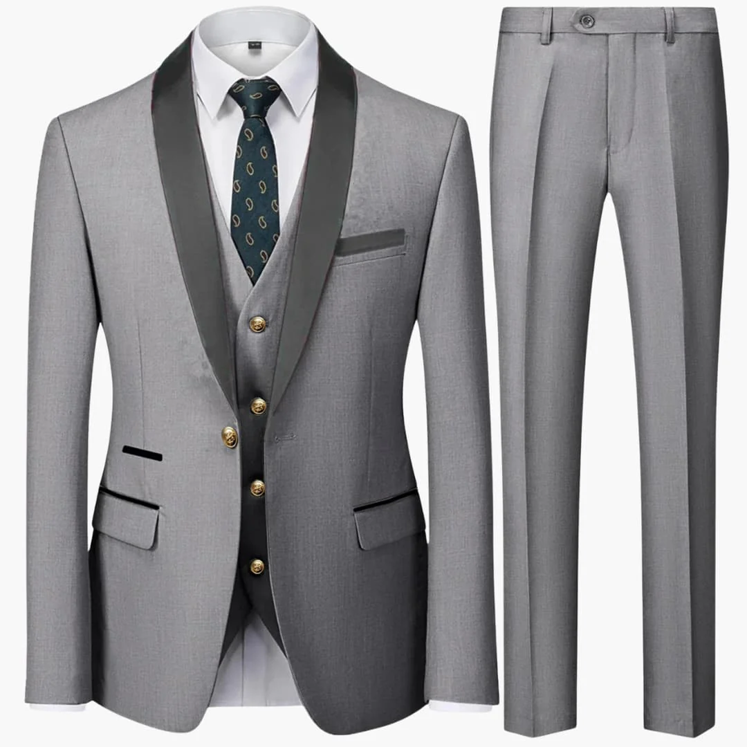 Herren Slim Fit Anzug dreiteilig für formelle Anlässe ganzjährig - Image 10