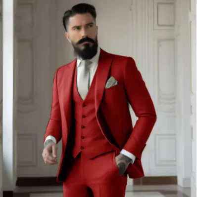 Herren Slim Fit Hochzeitsgastanzug | 3-Teilig