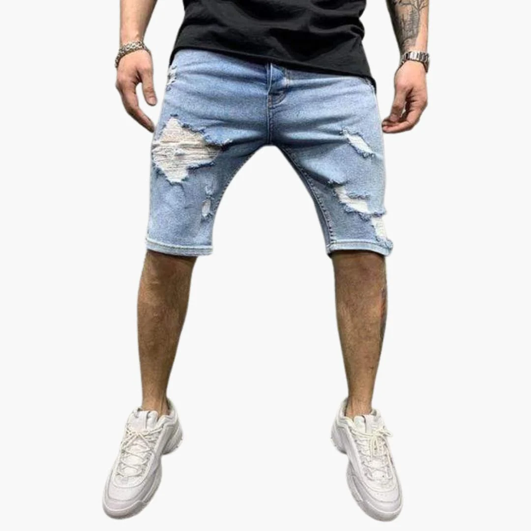 Herren Slim Fit Jeansshorts mit Stretch und Umschlag-Saum - Image 5