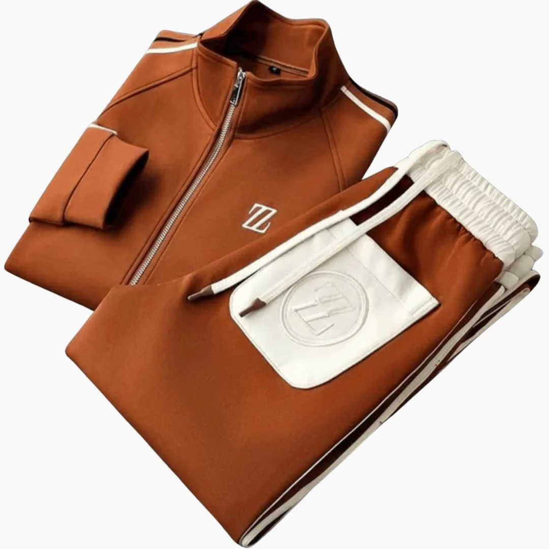 Herren Slim-Fit Trainingsanzug mit Reißverschluss und Taschen - Image 3