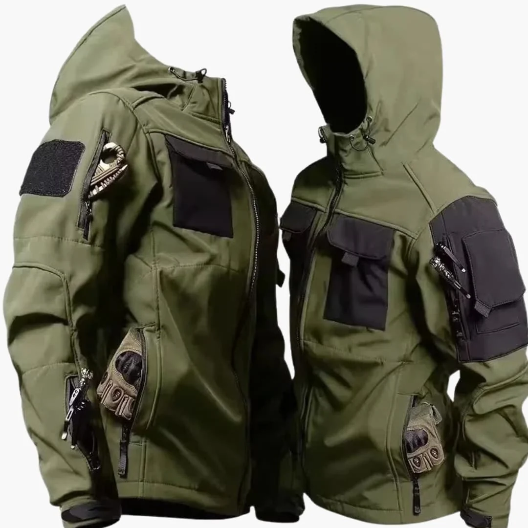 Herren Softshelljacke mit Kapuze und mehreren Reißverschlusstaschen - Image 2