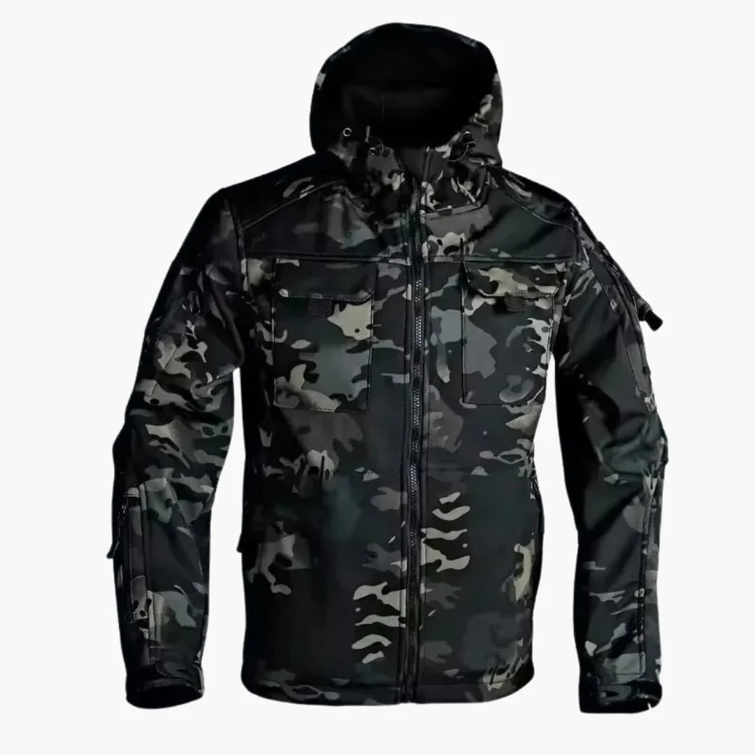 Herren Softshelljacke mit Kapuze und mehreren Reißverschlusstaschen - Image 3