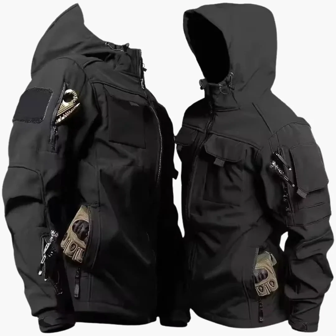 Herren Softshelljacke mit Kapuze und mehreren Reißverschlusstaschen - Image 4